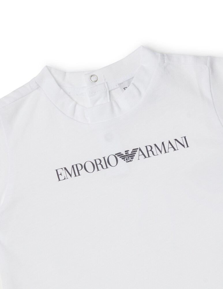 Emporio Armani Maglietta Girocollo Con Logo - Bianco
