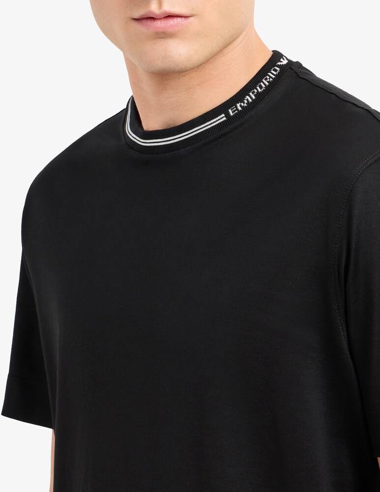 Emporio Armani Maglietta Lettering Collo