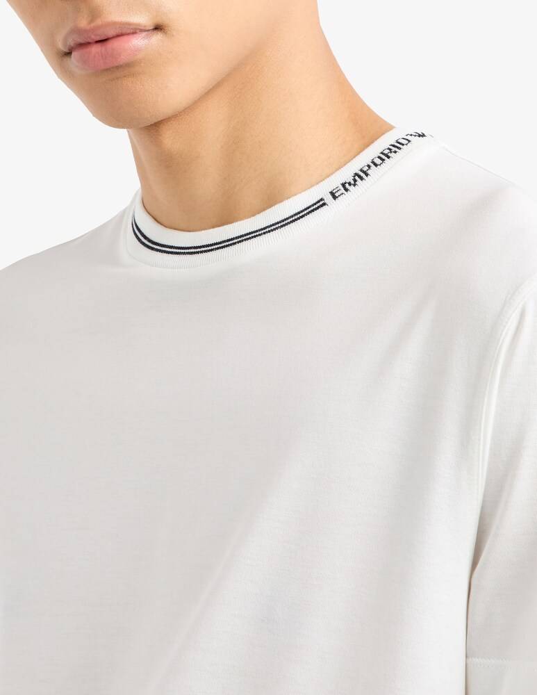 Emporio Armani Maglietta Lettering Collo