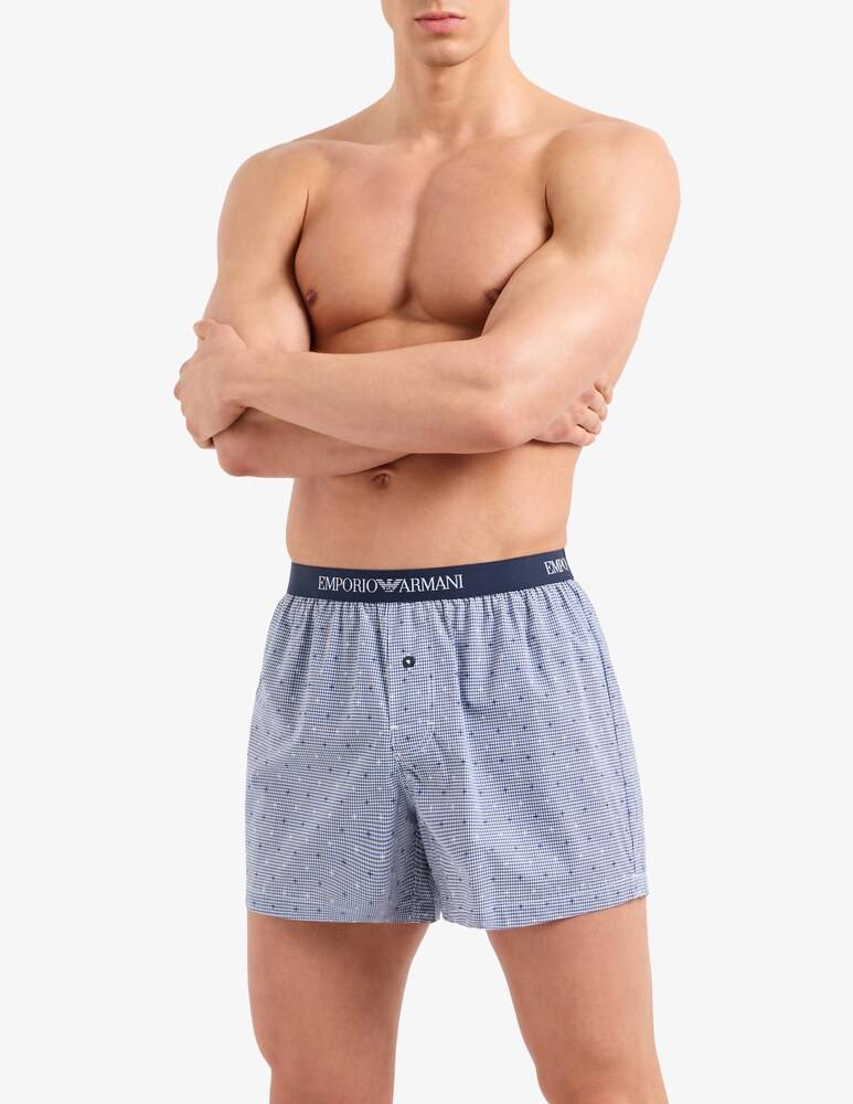 Emporio Armani Pigiama boxer yarn dyed woven