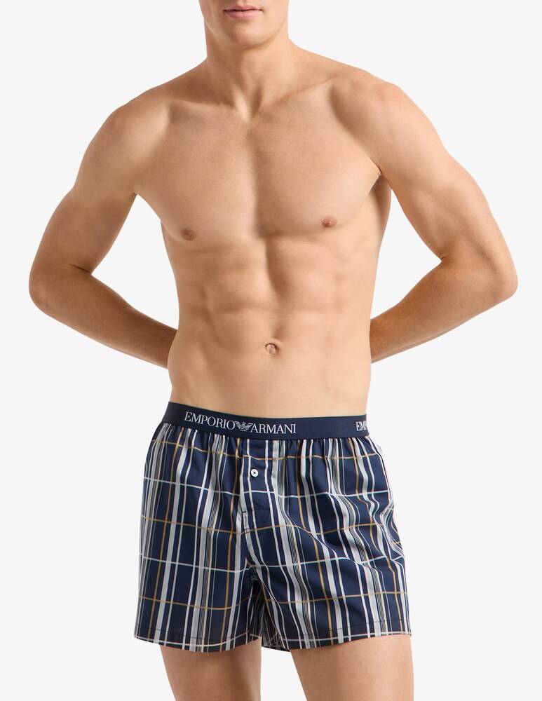 Emporio Armani Pigiama boxer yarn dyed woven