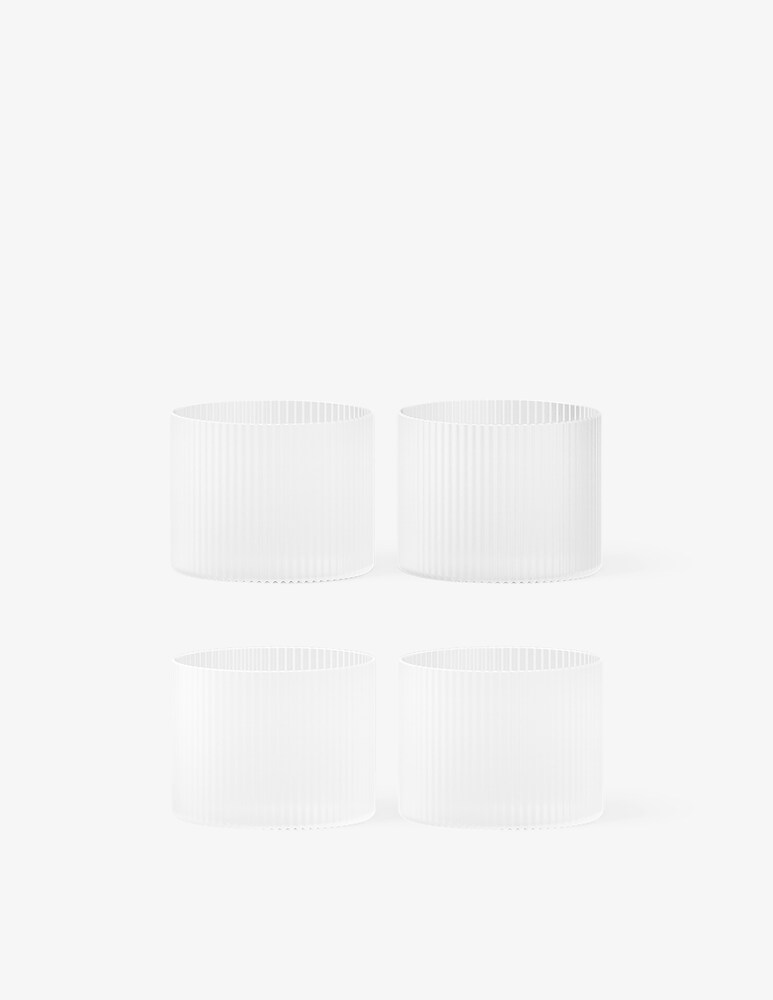 Ferm Living Ripple Bicchieri Bassi - Set 4 Pz - Satinati