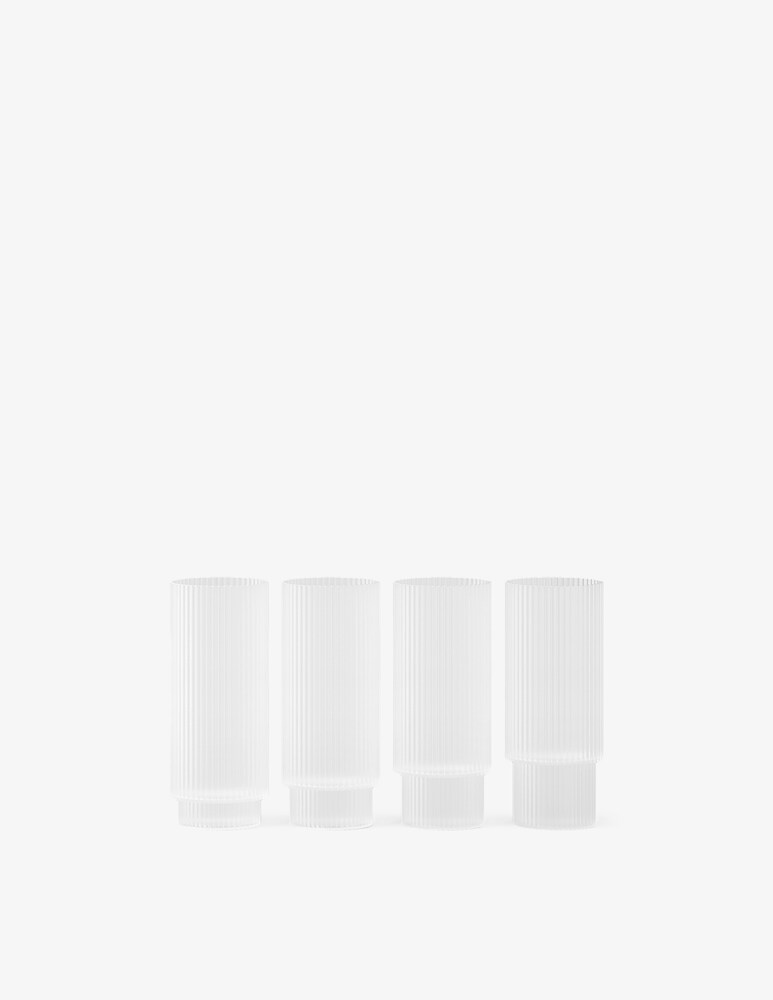 Ferm Living Ripple Bicchieri Long Drink Set Da 4 Satinati