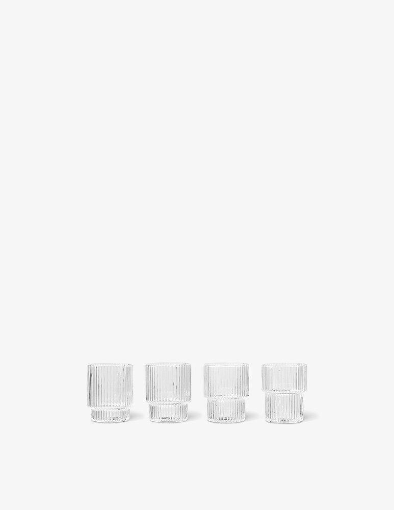 Ferm Living Ripple Bicchieri Piccoli Set 4 Pz - Trasparenti