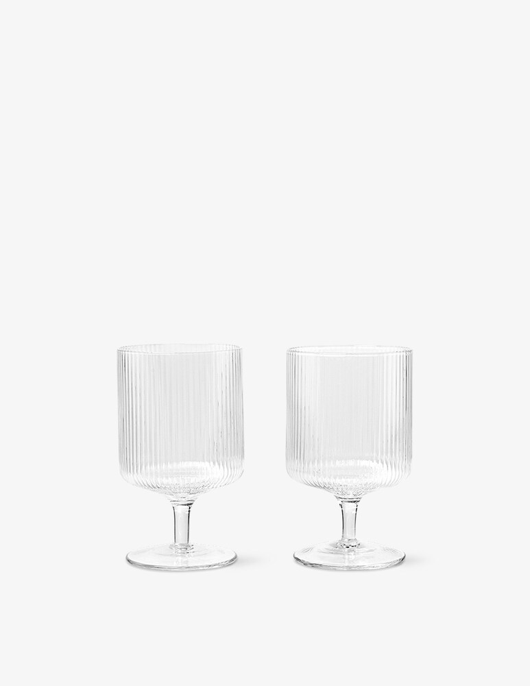 Ferm Living Ripple Bicchieri Vino Set 2 Pz - Trasparente