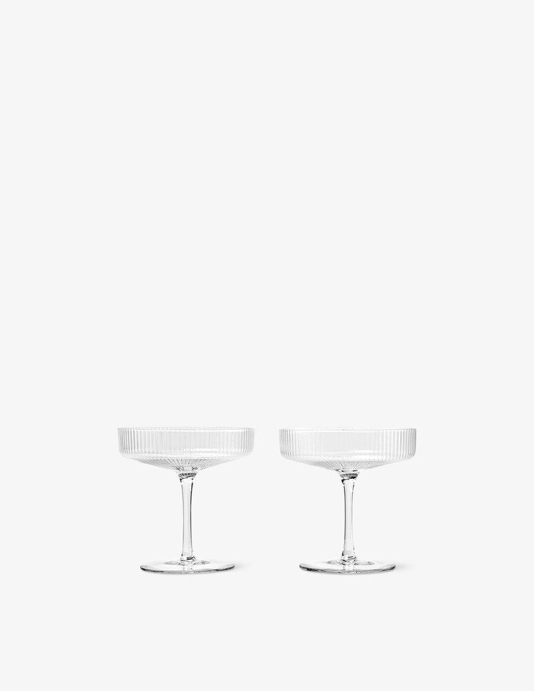 Ferm Living Ripple Coppe di Champagne - Set da 2 - Trasparente
