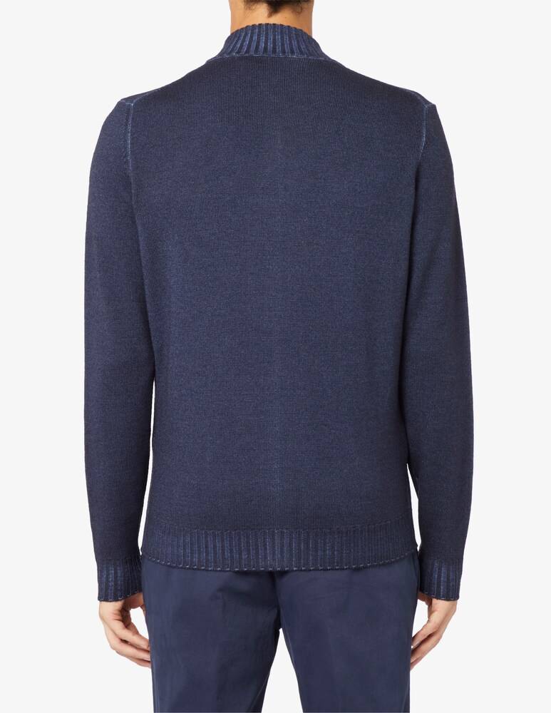 Ferrante Maglia Con Zip In Lana Merino Fin 7 Lavato