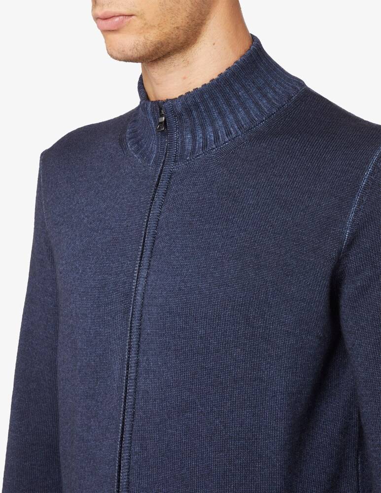 Ferrante Maglia Con Zip In Lana Merino Fin 7 Lavato