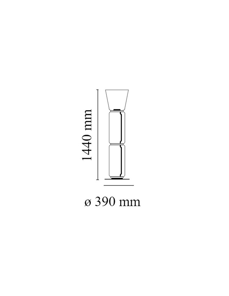 Flos Noctambule Floor 2 High Cylinder Cone Small Base