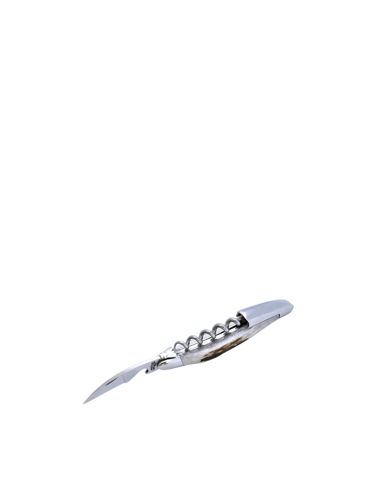 Forge De Laguiole Coltello Da Sommelier Manico In Corno Con Custodia In Pelle - Marrone