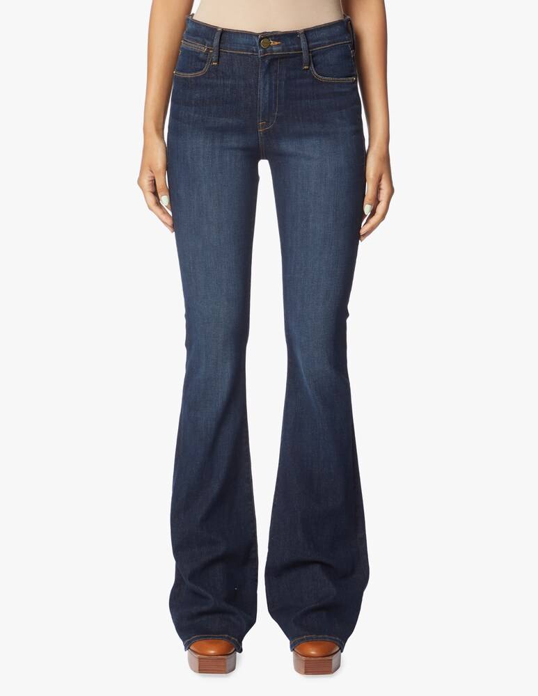 FRAME Jeans a zampa e vita alta - blu