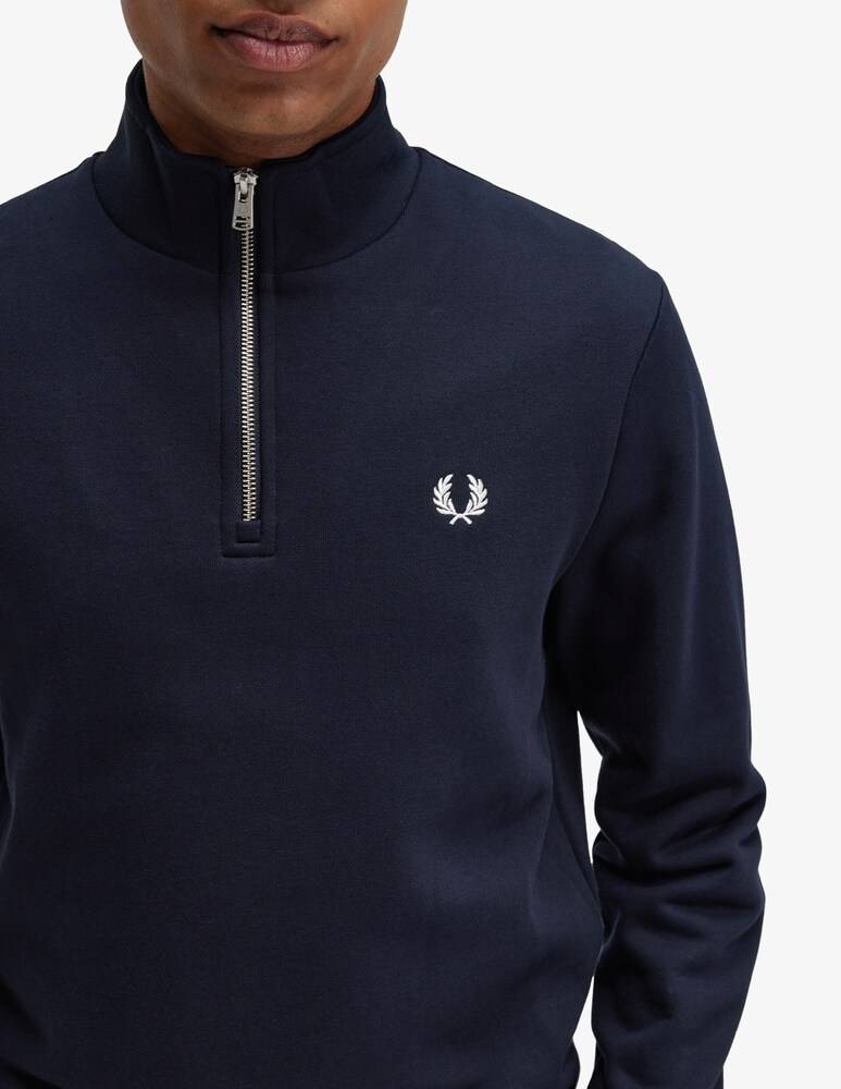 Fred Perry Felpa Half Zip Loghino Laterale