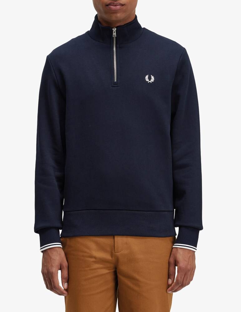 Fred Perry Felpa half zip loghino laterale