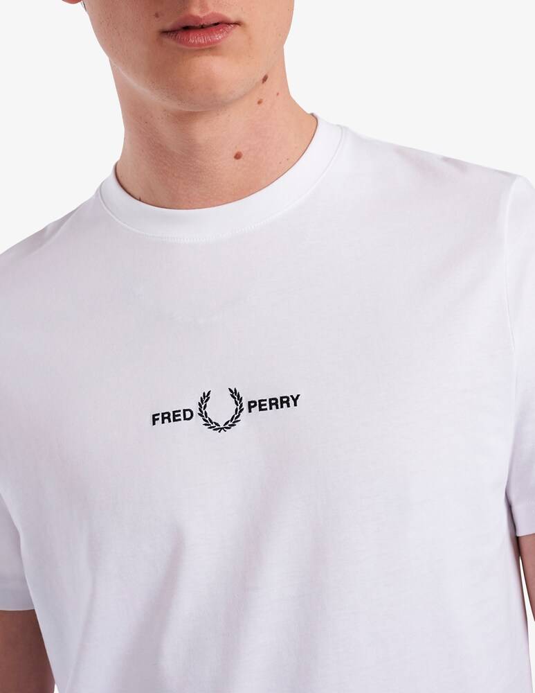 Fred Perry Maglietta Loghino Scritta Centro