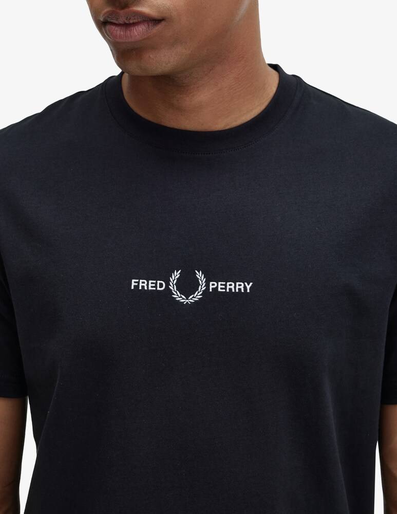 Fred Perry Maglietta Loghino Scritta Centro