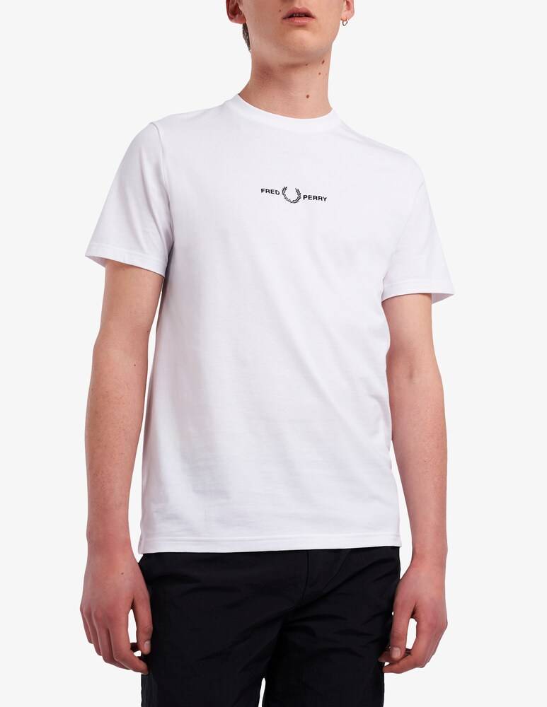 Fred Perry Maglietta loghino scritta centro