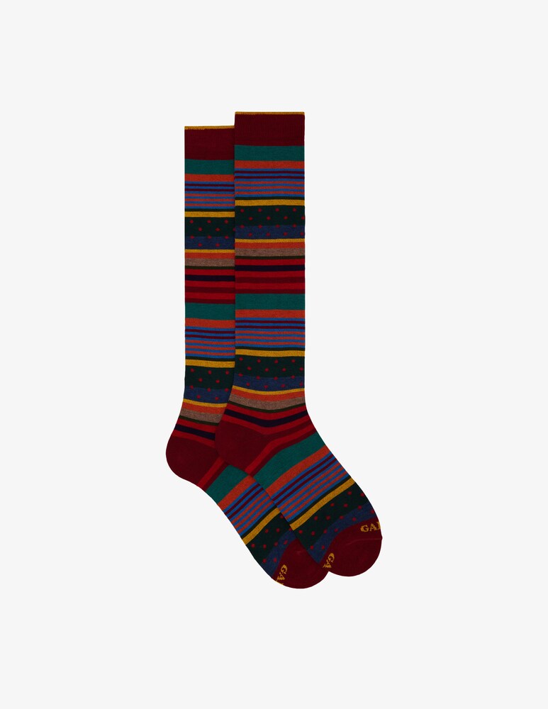 Gallo Calzino lungo fantasia mix multicolor pois e windsor