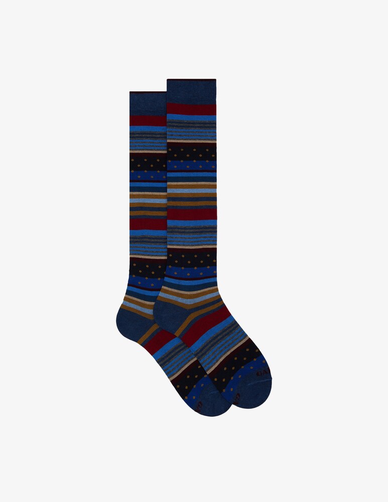 Gallo Calzino lungo fantasia mix multicolor pois e windsor