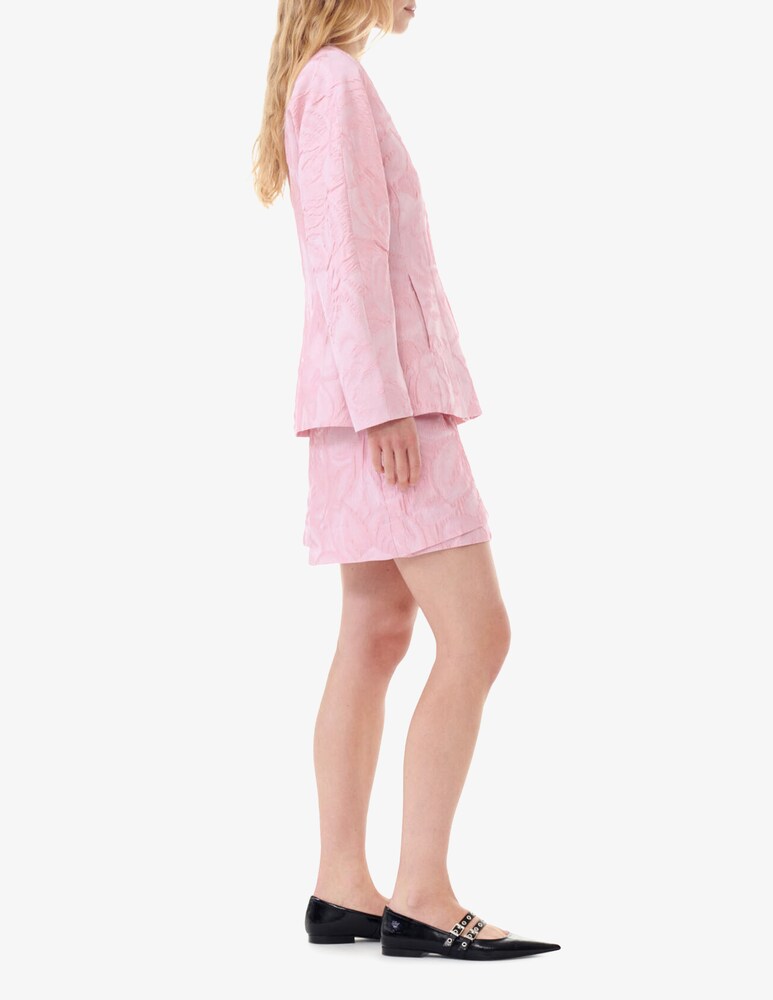 Ganni Blazer Con Maniche Curve In Cloque Testurizzato