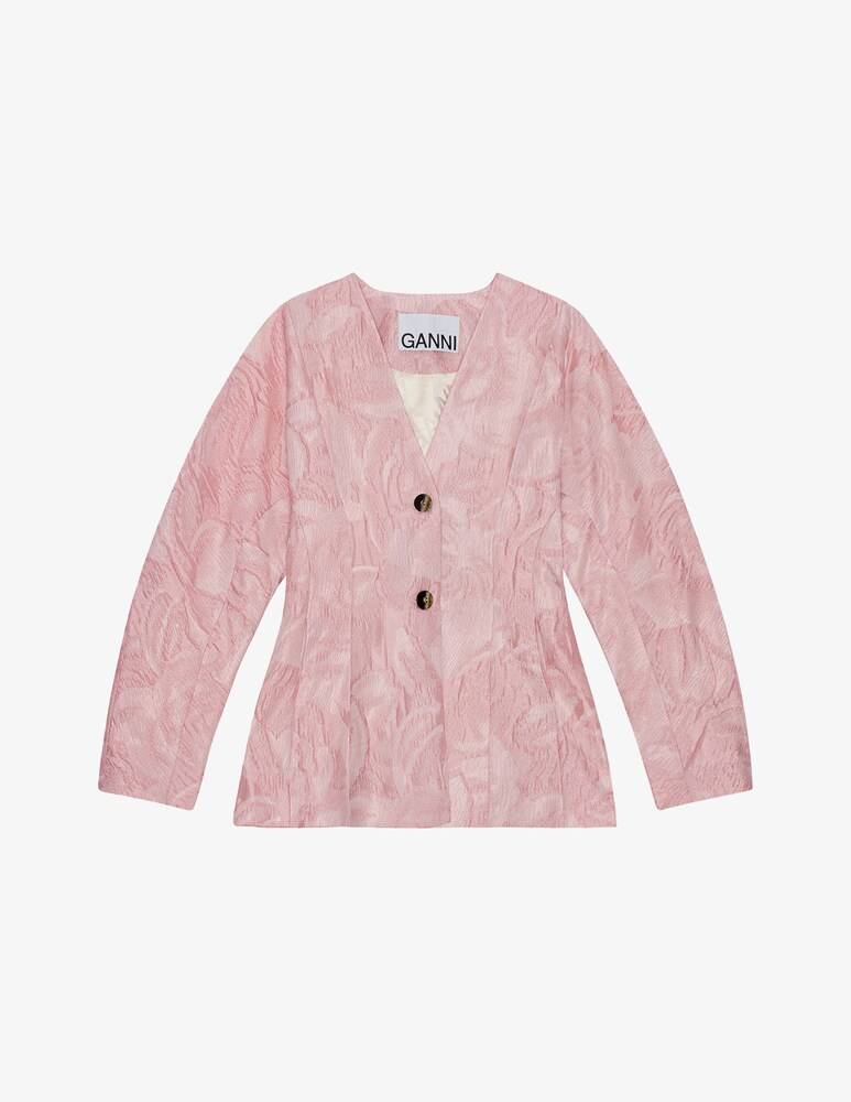 Ganni Blazer Con Maniche Curve In Cloque Testurizzato