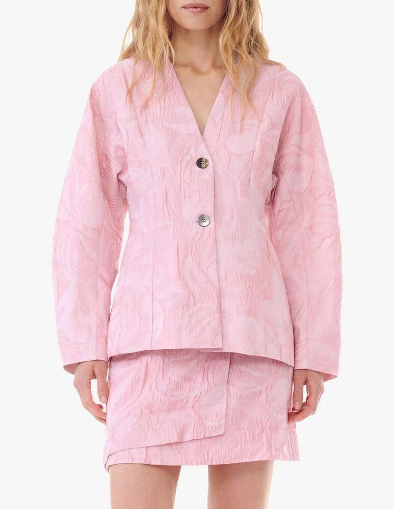 Ganni Blazer con maniche curve in cloque testurizzato