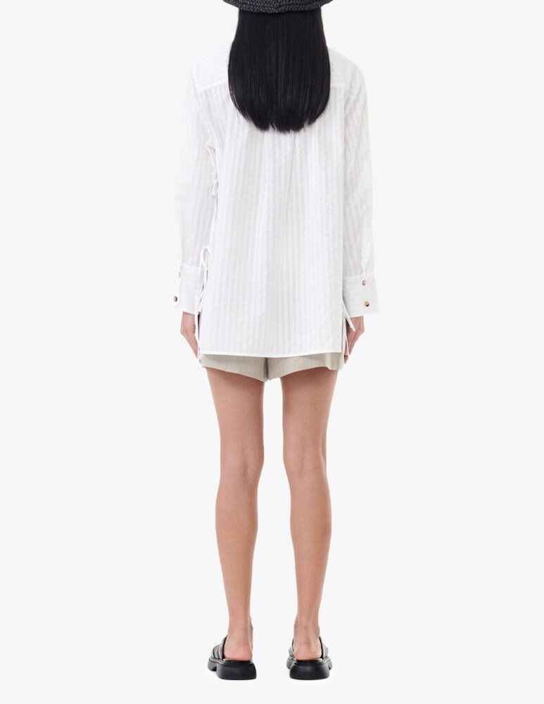 Ganni Camicia Oversize A Righe Tono Su Tono