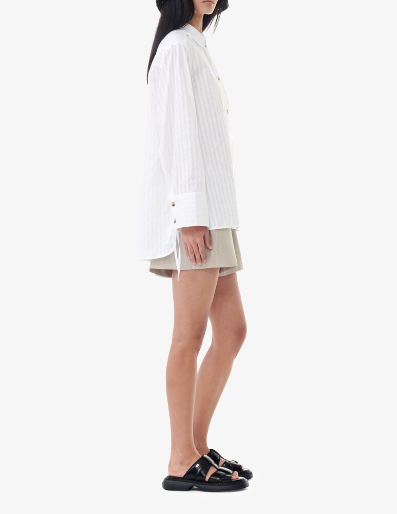Ganni Camicia Oversize A Righe Tono Su Tono