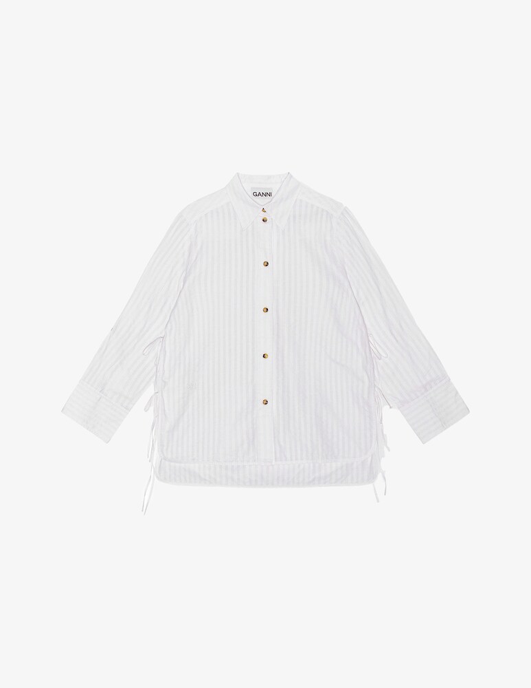 Ganni Camicia Oversize A Righe Tono Su Tono