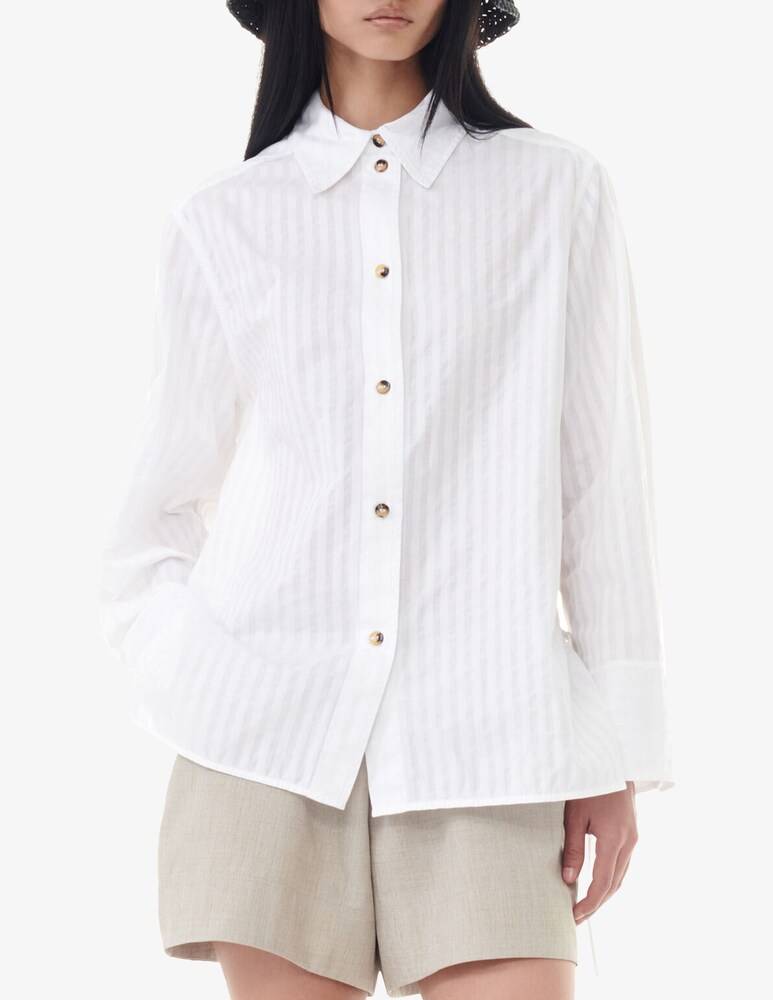 Ganni Camicia oversize a righe tono su tono