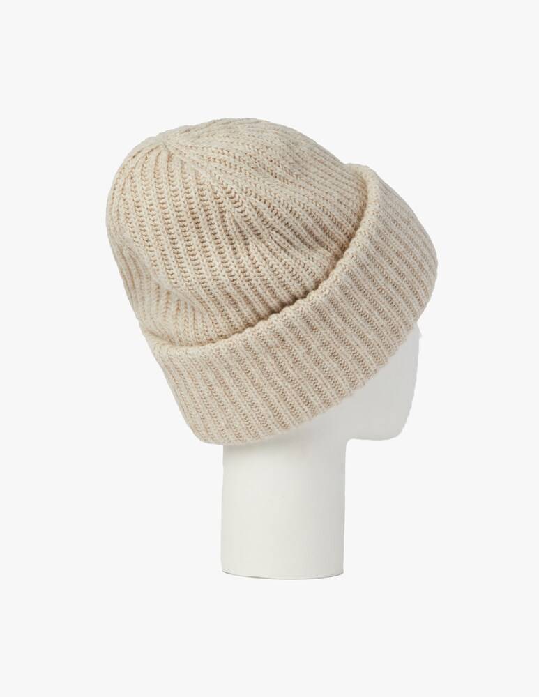 Ganni Cappellino In Misto Lana Con Logo - Beige