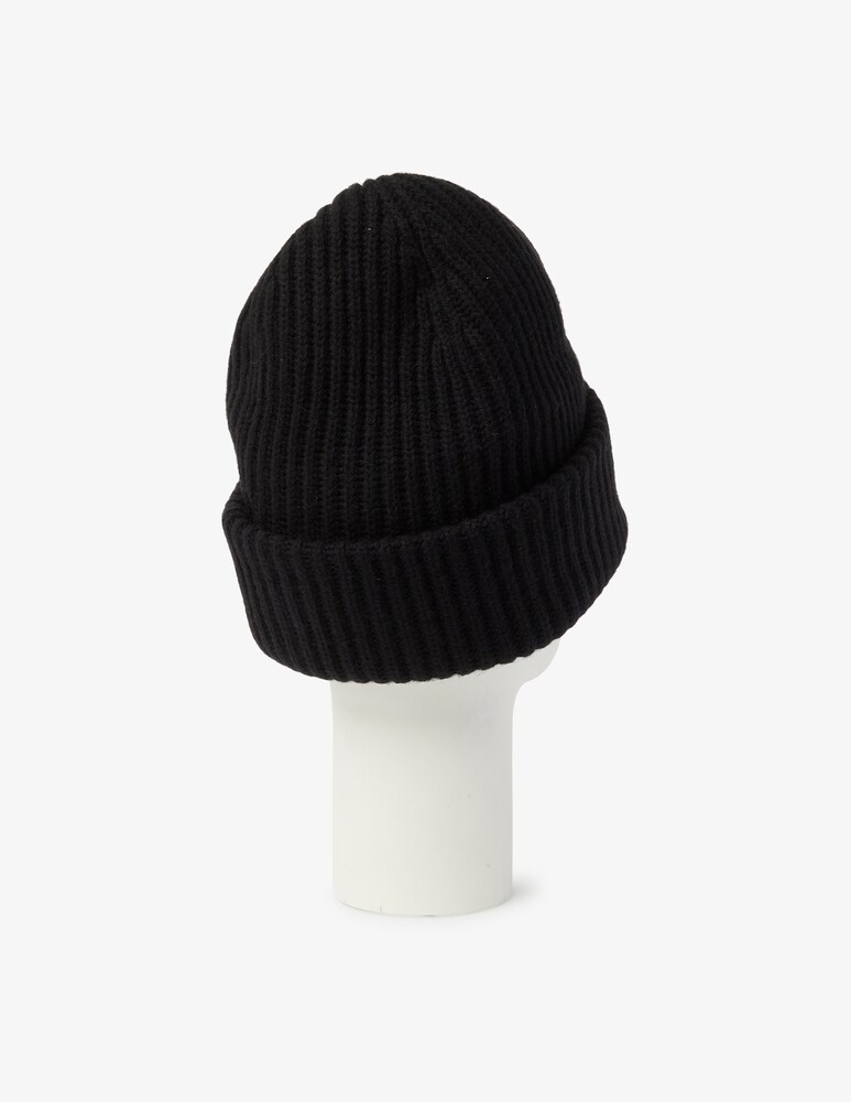 Ganni Cappellino In Misto Lana Con Logo - Nero