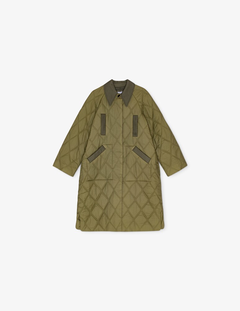 Ganni Cappotto midi trapuntato raglan