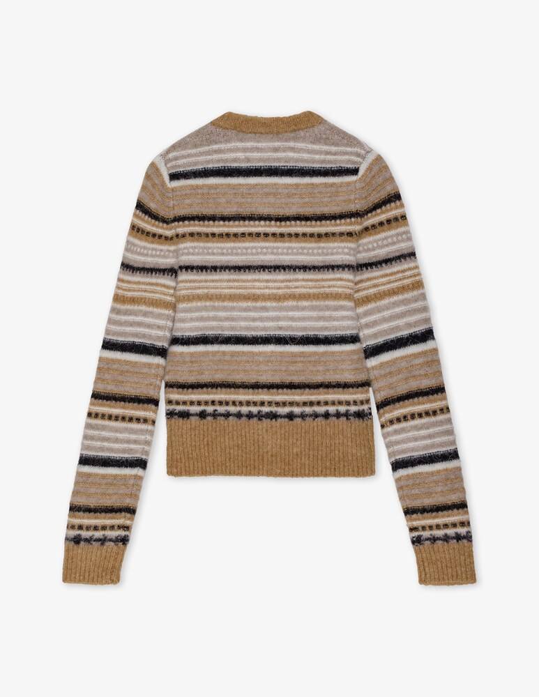 Ganni Cardigan A Righe In Morbida Lana