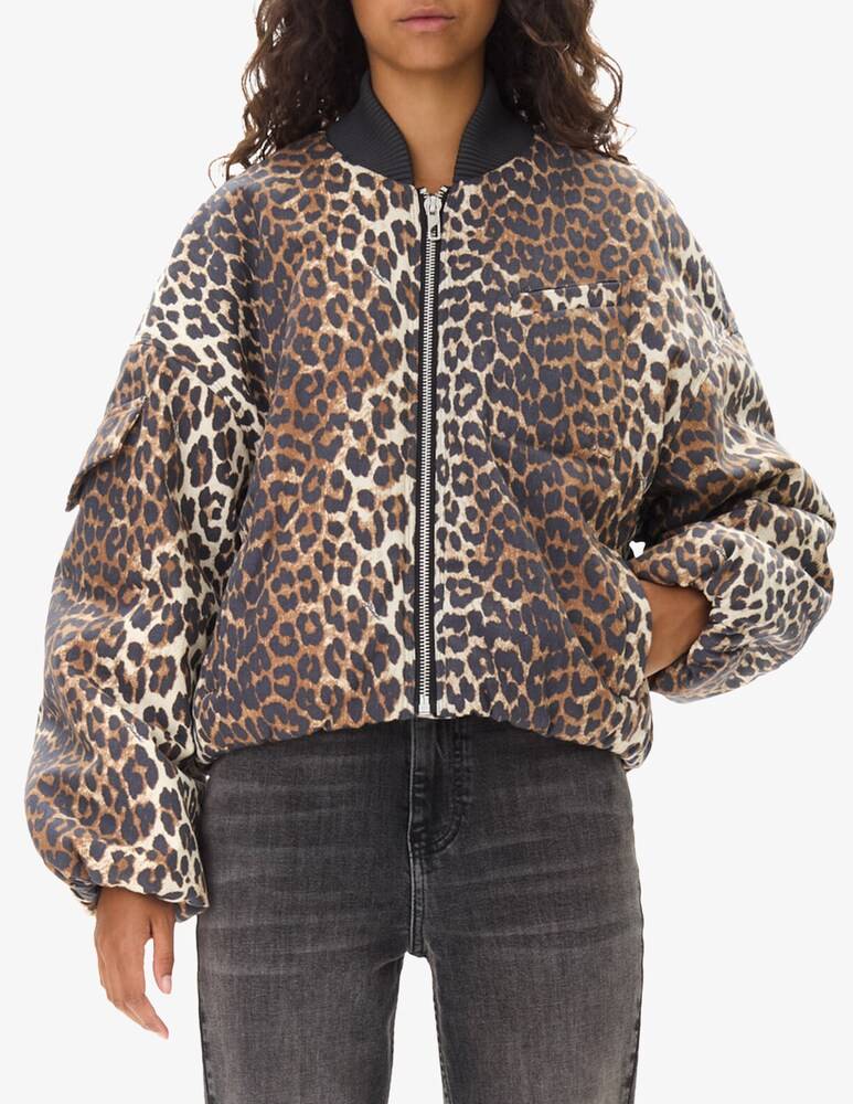 Ganni Giacca bomber leopardata