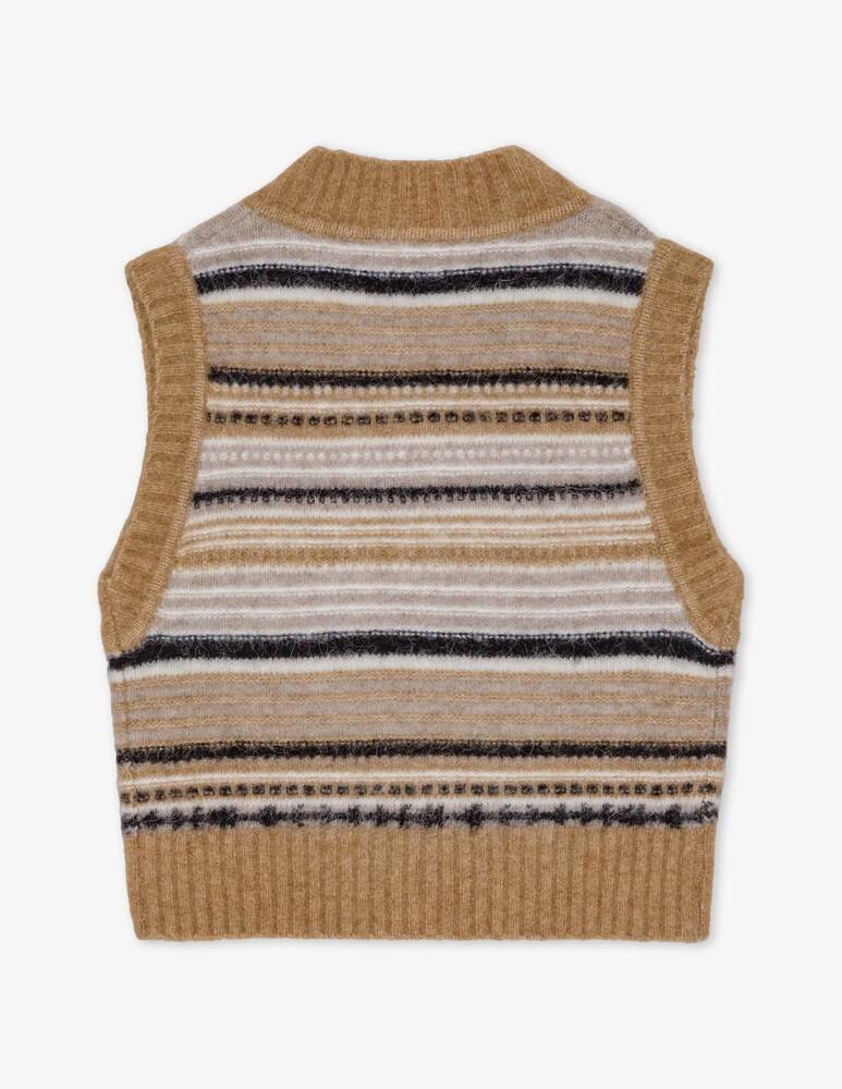 Ganni Gilet In Morbida Lana A Righe