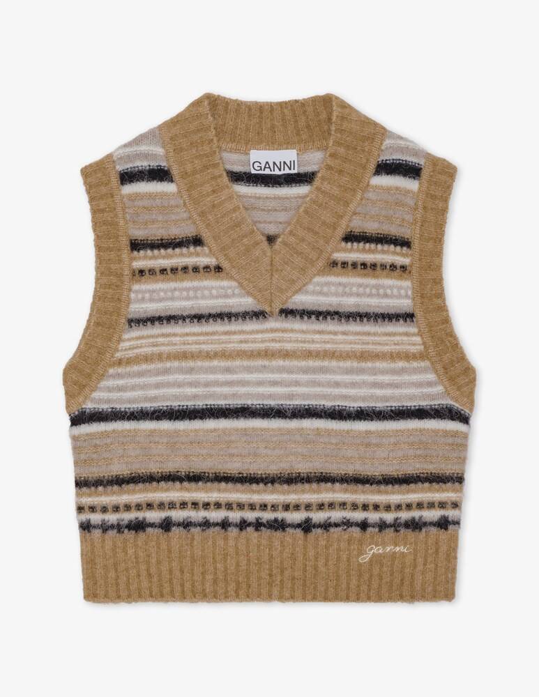 Ganni Gilet in morbida lana a righe