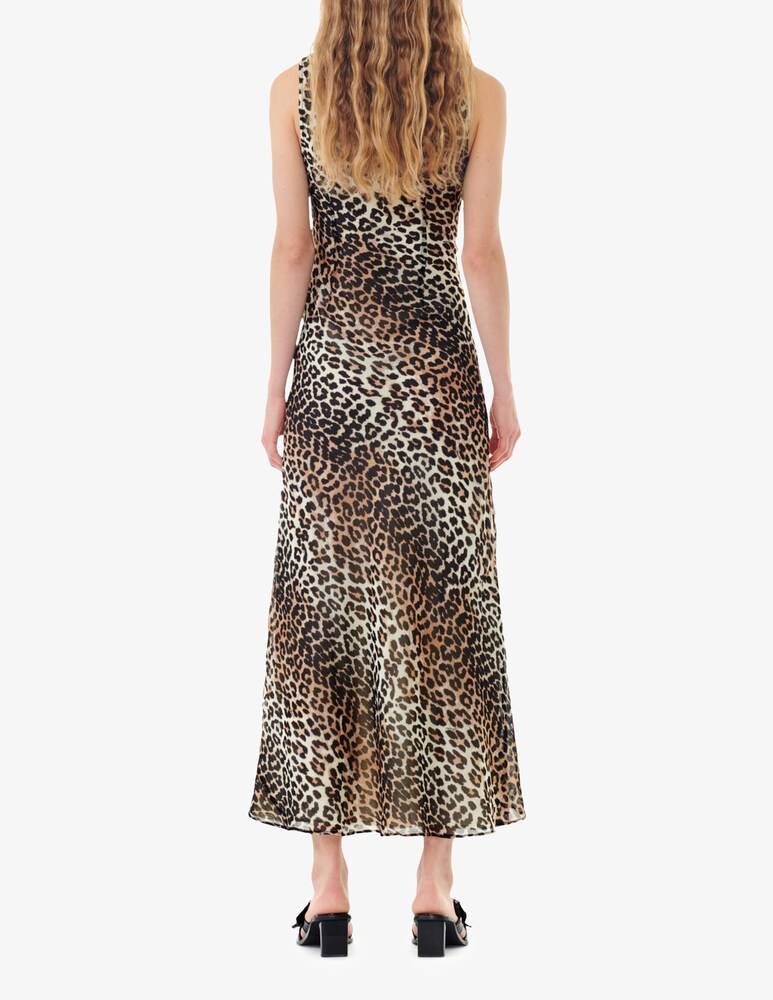 Ganni Maxi Abito In Chiffon Stampato
