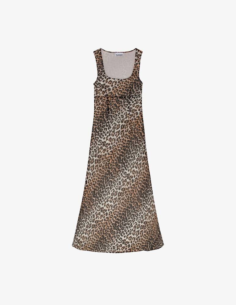 Ganni Maxi Abito In Chiffon Stampato