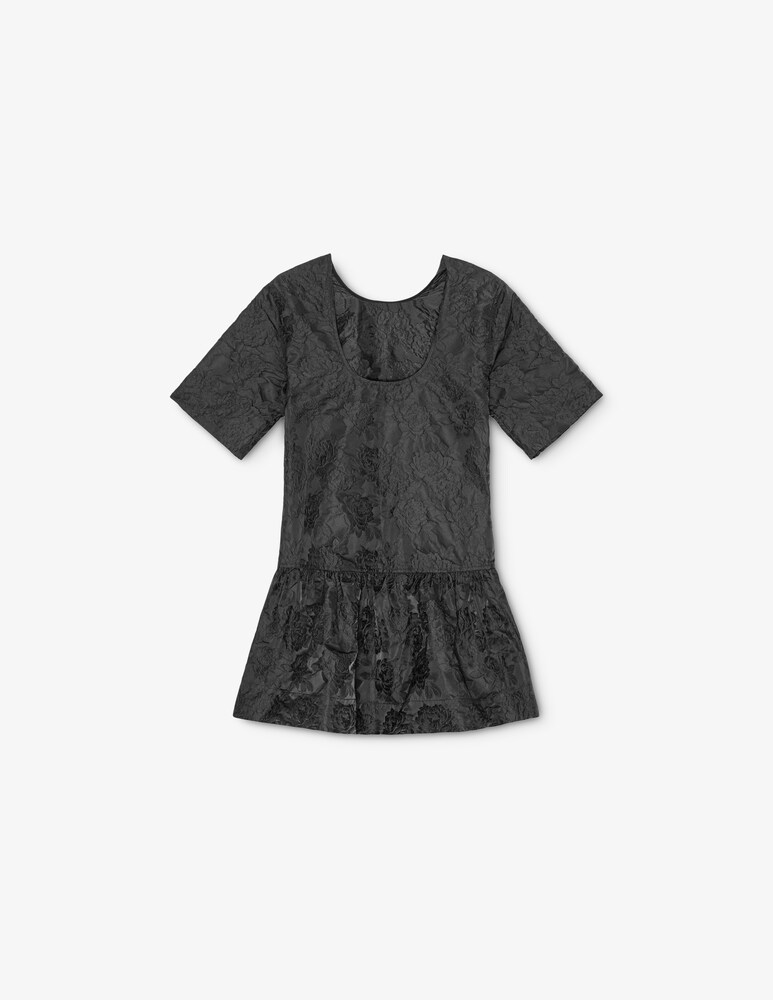 Ganni Miniabito Con Schiena Scoperta In Jacquard Botanico