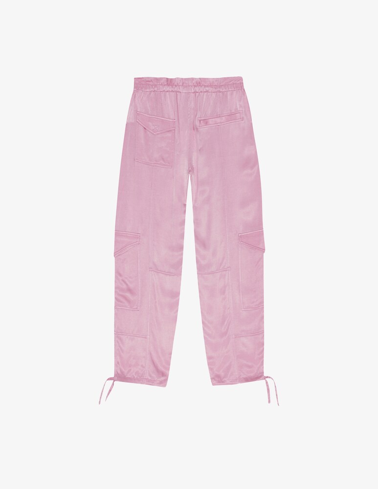 Ganni Pantaloni In Raso Lavato