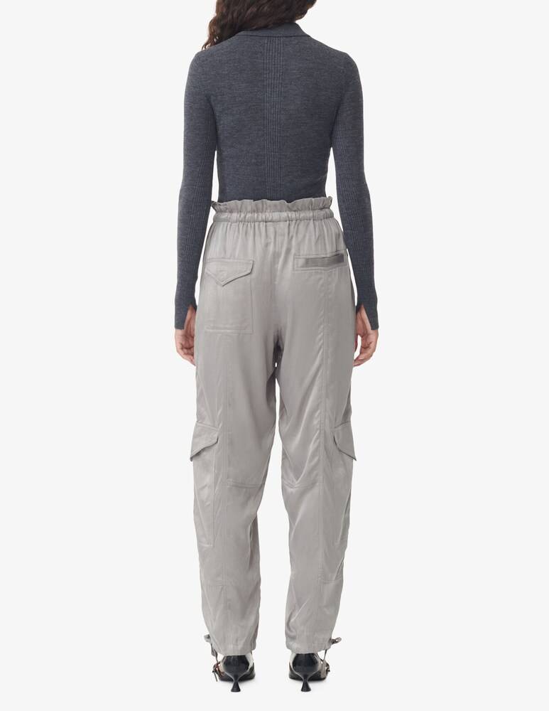 Ganni Pantaloni In Raso Lavato