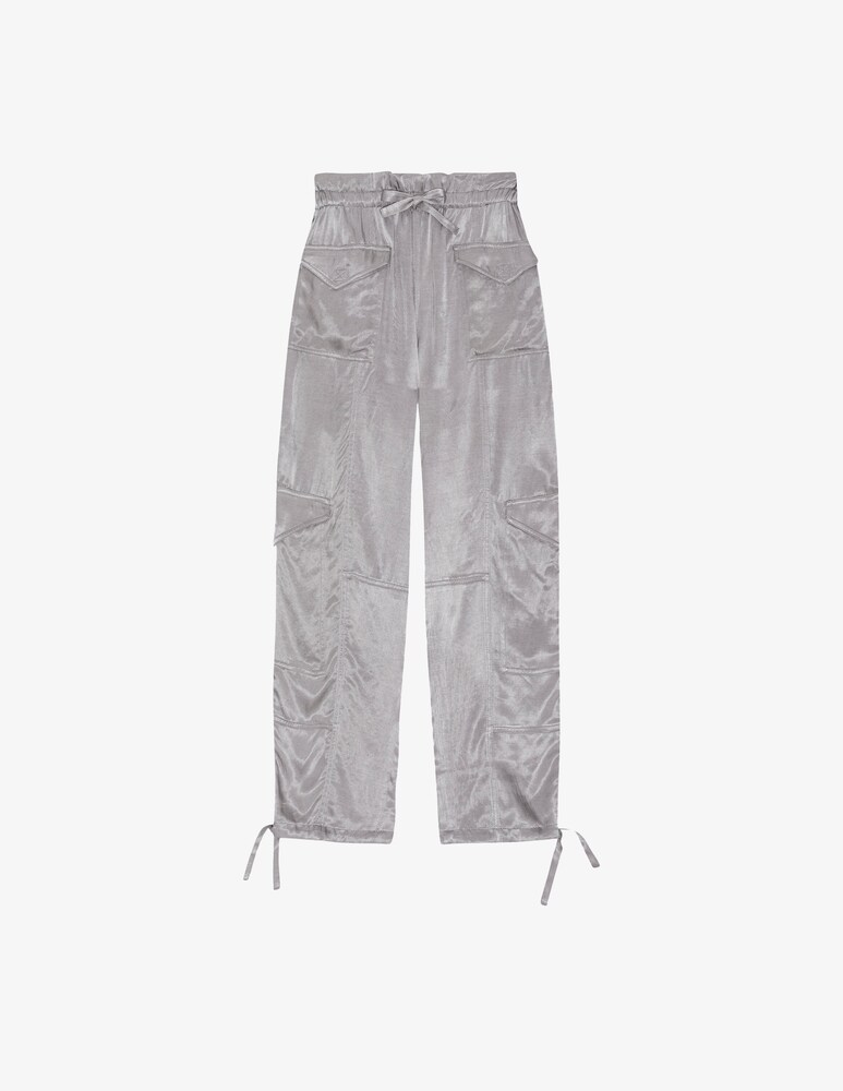 Ganni Pantaloni In Raso Lavato