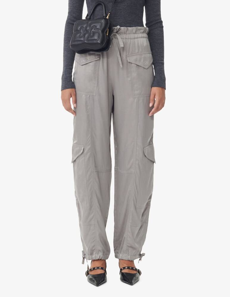 Ganni Pantaloni in raso lavato