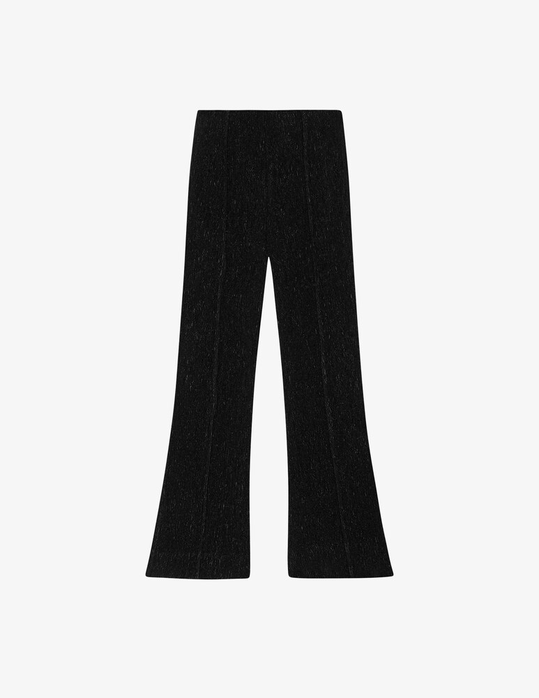 Ganni Pantaloni Svasati In Crêpe Di Viscosa Stretch