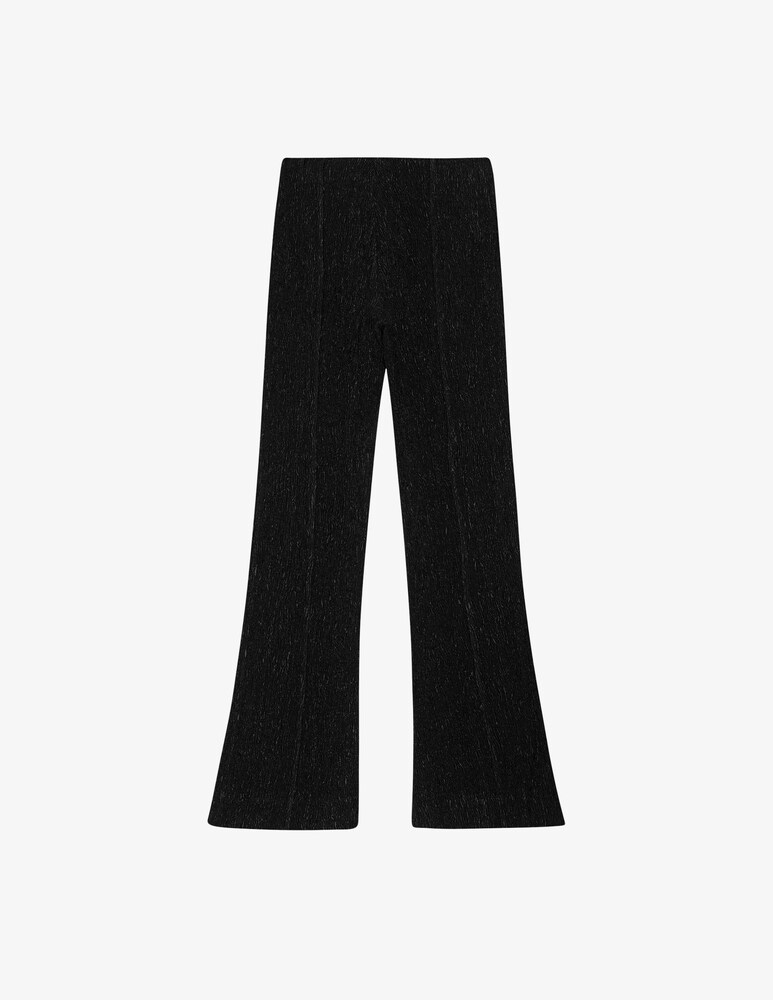 Ganni Pantaloni Svasati In Crêpe Di Viscosa Stretch