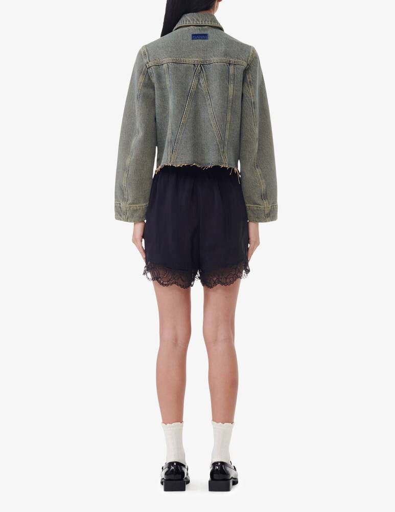 Ganni Shorts In Habotai Di Viscosa Elasticizzato