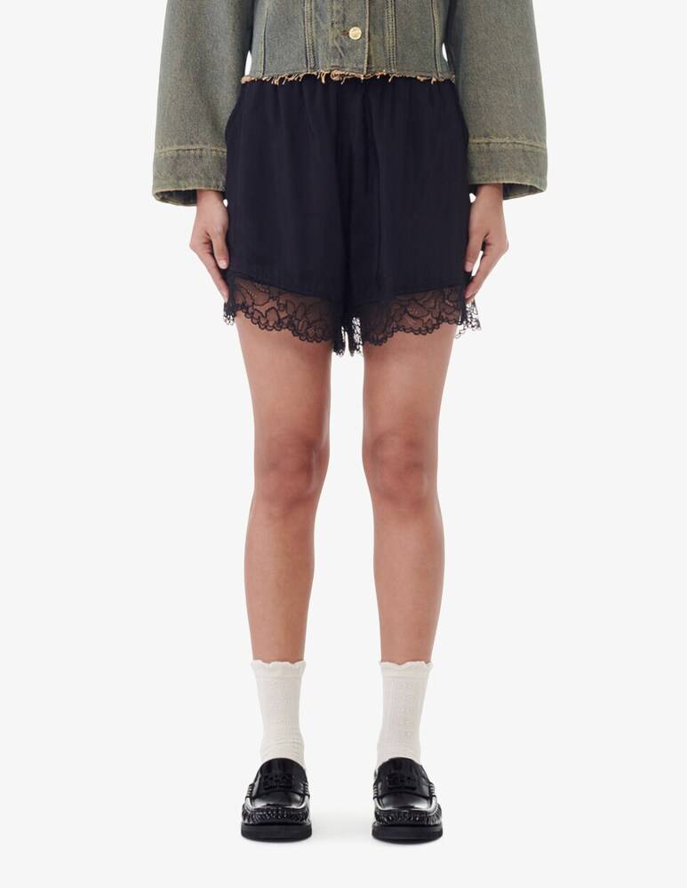 Ganni Shorts in habotai di viscosa elasticizzato