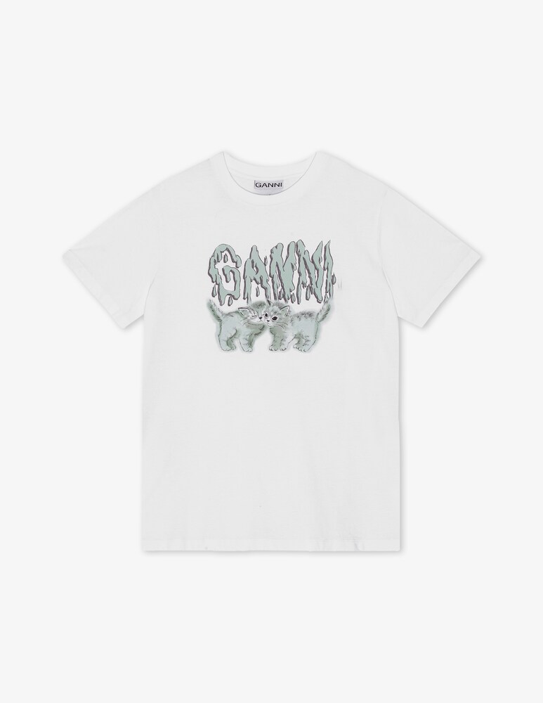 Ganni T-shirt basic in jersey Love Cats