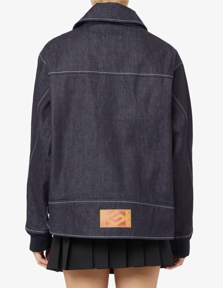 GCDS Bomber In Denim Grezzo Con Colletto