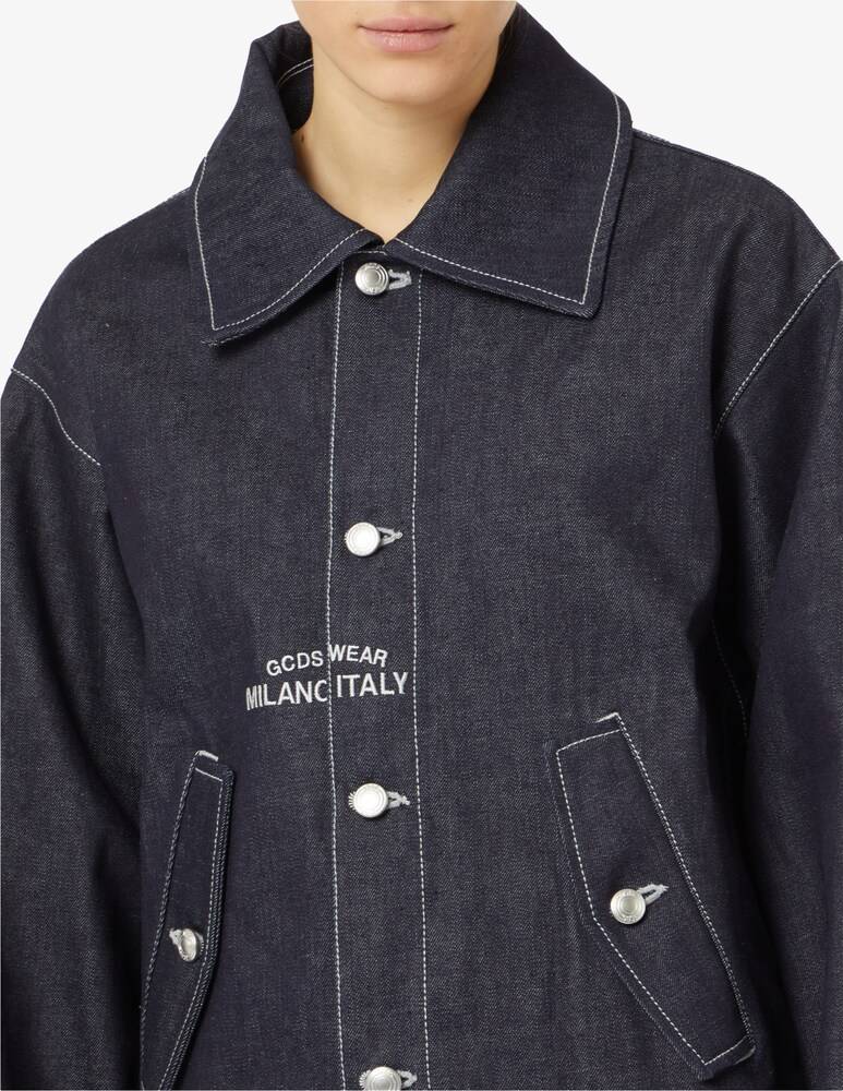 GCDS Bomber In Denim Grezzo Con Colletto